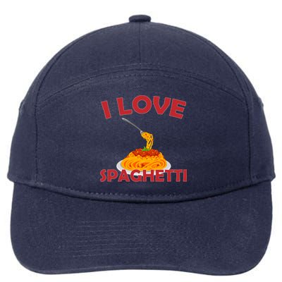 I Love Spaghetti 7-Panel Snapback Hat