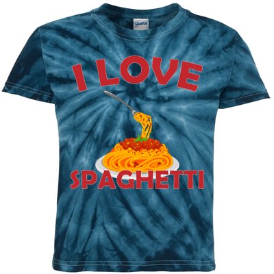 I Love Spaghetti Kids Tie-Dye T-Shirt