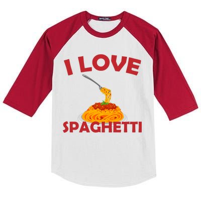 I Love Spaghetti Kids Colorblock Raglan Jersey