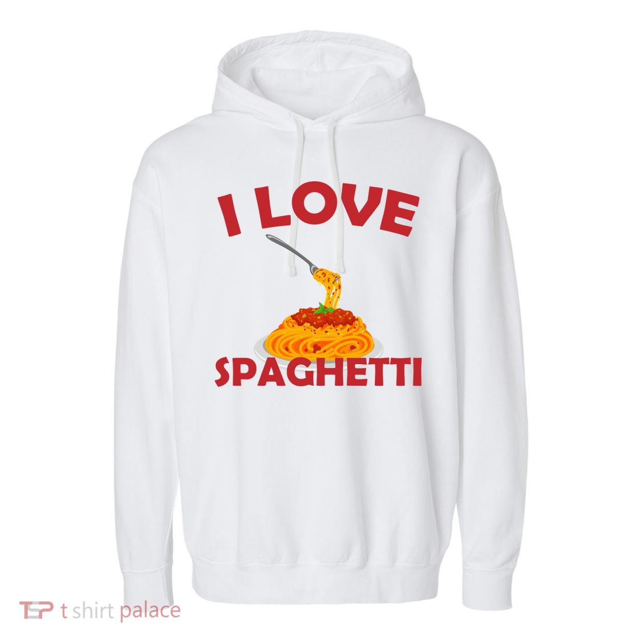I Love Spaghetti Garment-Dyed Fleece Hoodie