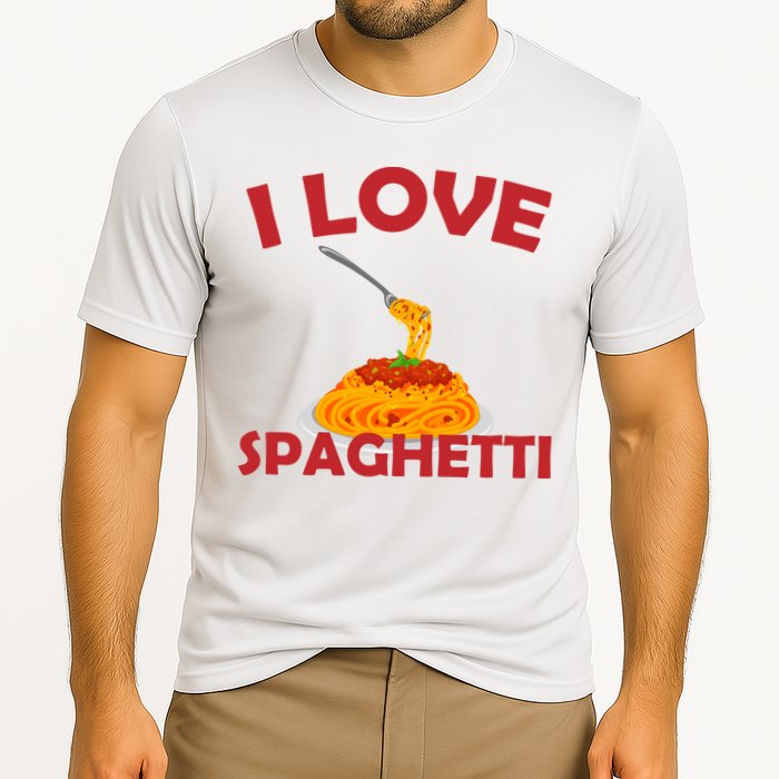 I Love Spaghetti Cooling Performance Crew T-Shirt