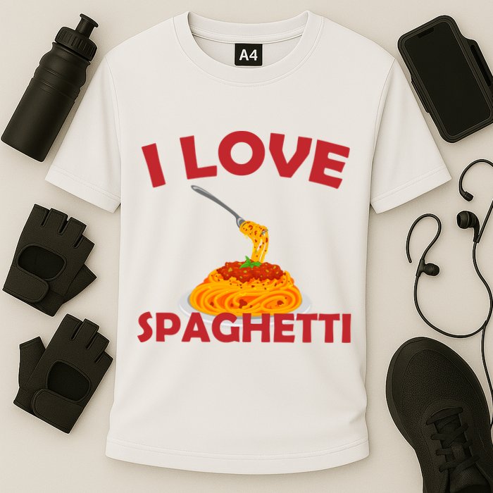 I Love Spaghetti Cooling Performance Crew T-Shirt