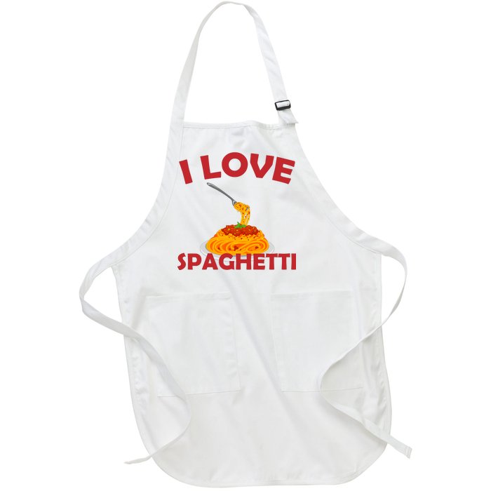 I Love Spaghetti Full-Length Apron With Pockets