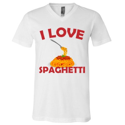 I Love Spaghetti V-Neck T-Shirt