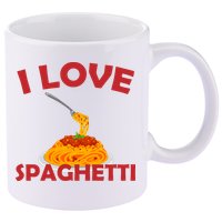 I Love Spaghetti 11oz C Handle Ceramic Mug