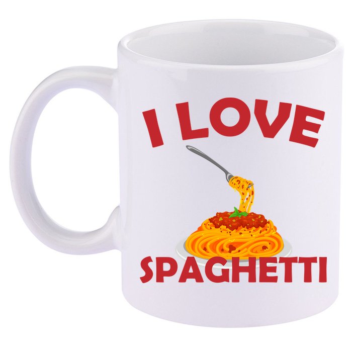 I Love Spaghetti 11oz C Handle Ceramic Mug