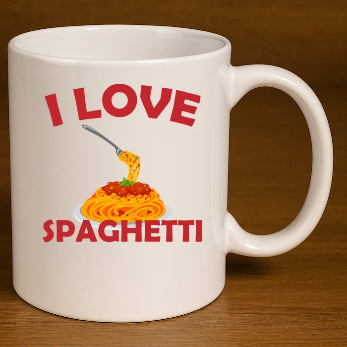 I Love Spaghetti 11oz C Handle Ceramic Mug