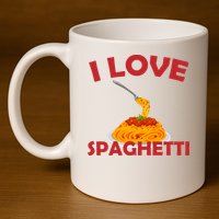 I Love Spaghetti 11oz C Handle Ceramic Mug