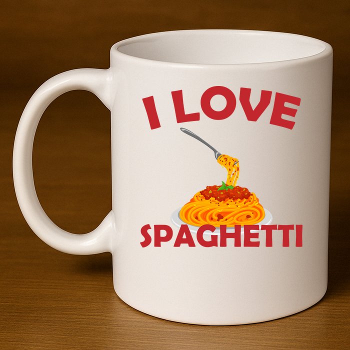 I Love Spaghetti 11oz C Handle Ceramic Mug