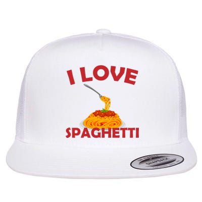 I Love Spaghetti Flat Bill Trucker Hat