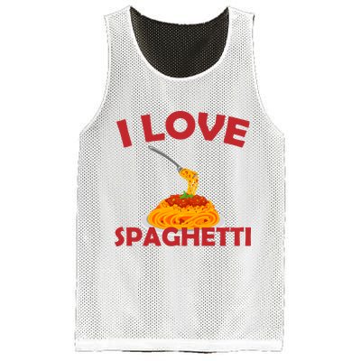 I Love Spaghetti Mesh Reversible Basketball Jersey Tank