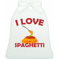 I Love Spaghetti Ceramic Bell Ornament