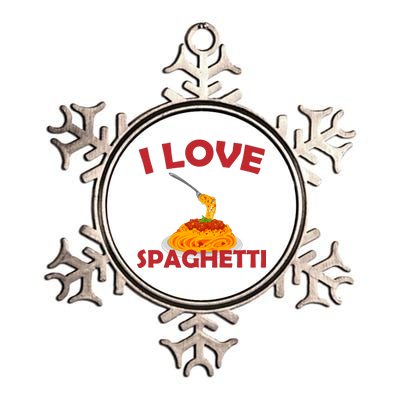 I Love Spaghetti Metallic Star Ornament