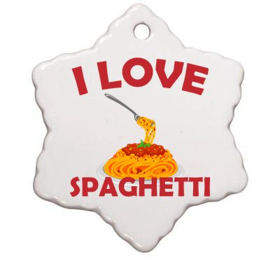 I Love Spaghetti Ceramic Star Ornament