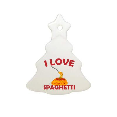 I Love Spaghetti Ceramic Tree Ornament