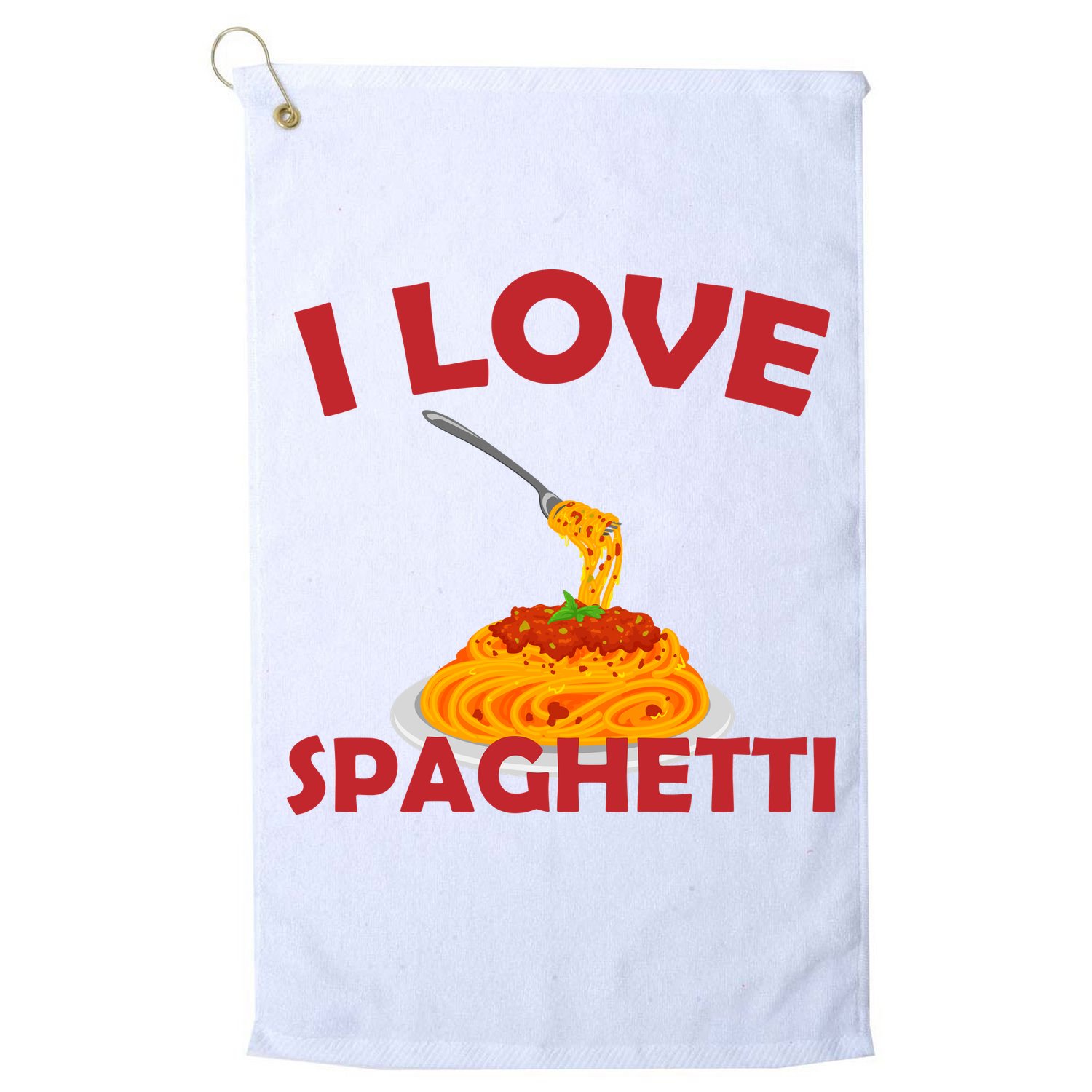 I Love Spaghetti Golf Towel
