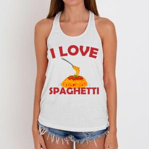 I Love Spaghetti Women's Knotted Racerback Tank