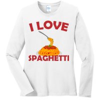 I Love Spaghetti Ladies Long Sleeve Shirt