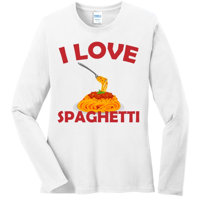 I Love Spaghetti Ladies Long Sleeve Shirt