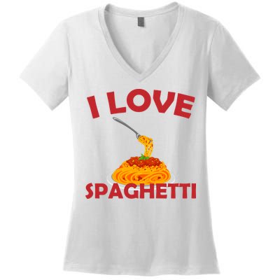 I Love Spaghetti Women's V-Neck T-Shirt