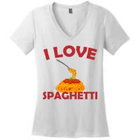 I Love Spaghetti Women's V-Neck T-Shirt