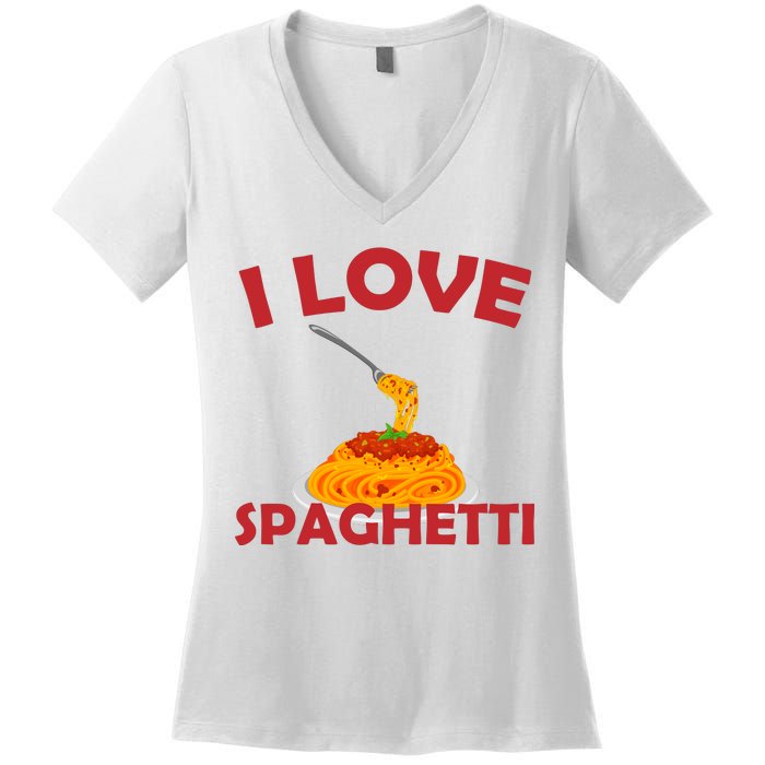 I Love Spaghetti Women's V-Neck T-Shirt