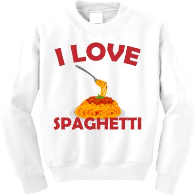 I Love Spaghetti Kids Sweatshirt