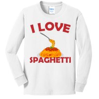 I Love Spaghetti Kids Long Sleeve Shirt