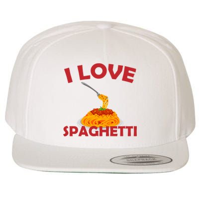 I Love Spaghetti Wool Snapback Cap