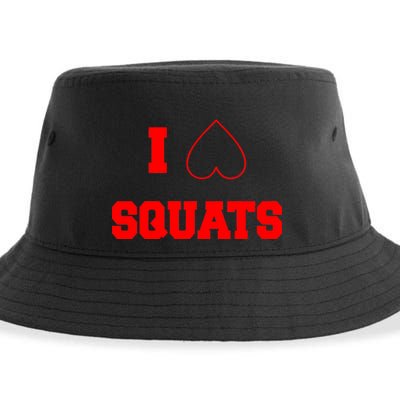 I Love Squats Heart Logo Sustainable Bucket Hat