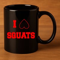 I Love Squats Heart Logo 11oz C Handle Ceramic Mug
