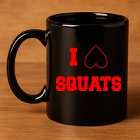 I Love Squats Heart Logo 11oz C Handle Ceramic Mug