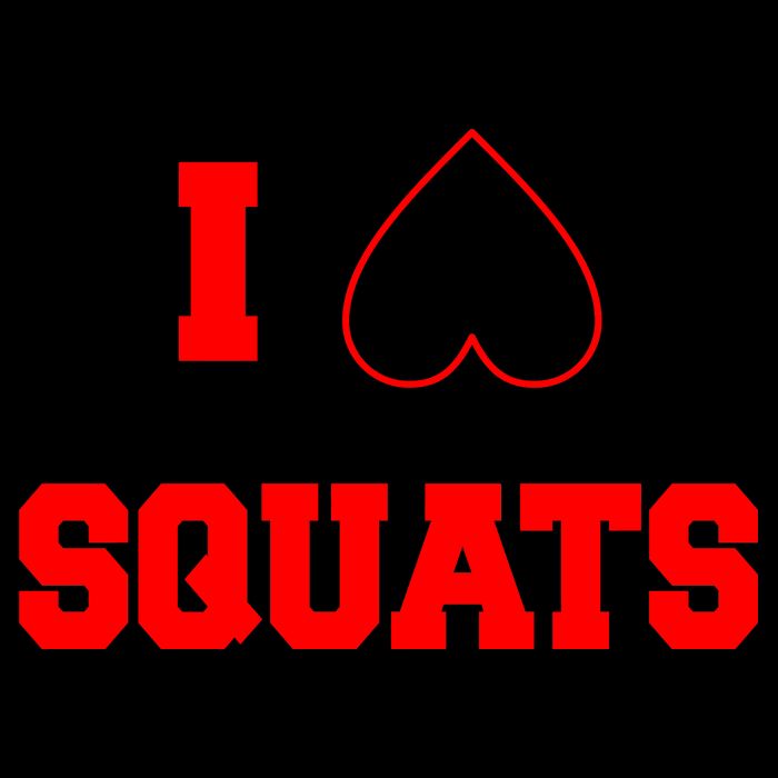 I Love Squats Heart Logo Drawstring Bag