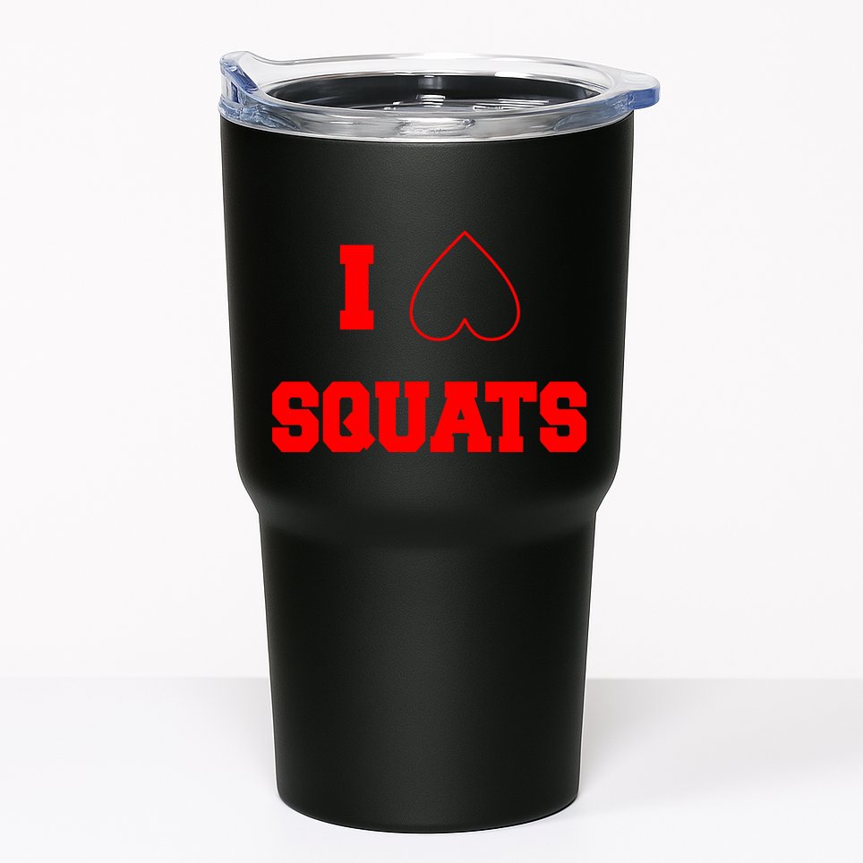 I Love Squats Heart Logo Tumbler