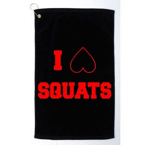 I Love Squats Heart Logo Platinum Collection Golf Towel