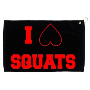 I Love Squats Heart Logo Grommeted Golf Towel