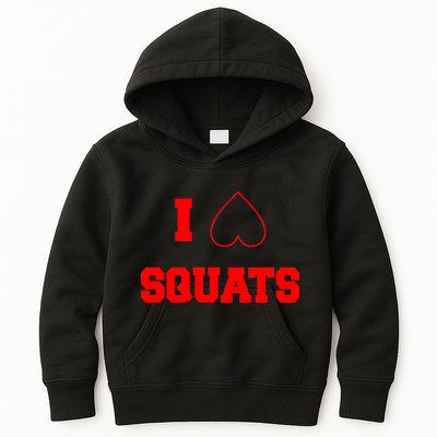 I Love Squats Heart Logo Kids Hoodie