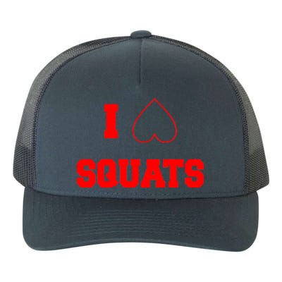 I Love Squats Heart Logo Yupoong Adult 5-Panel Trucker Hat