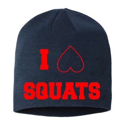 I Love Squats Heart Logo Sustainable Beanie