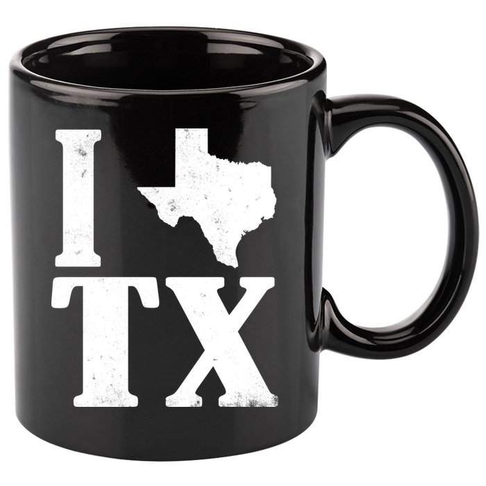 I Love Texas 11oz C Handle Ceramic Mug