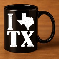 I Love Texas 11oz C Handle Ceramic Mug