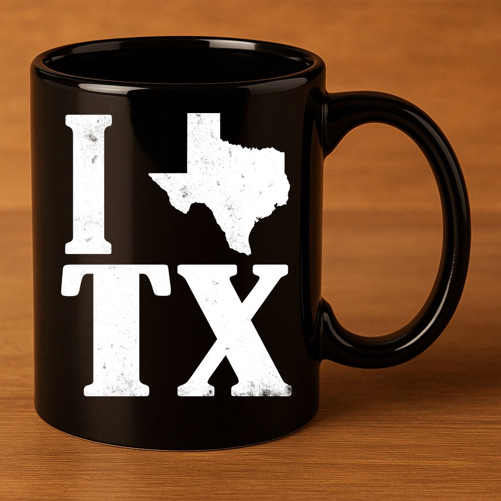 I Love Texas 11oz C Handle Ceramic Mug