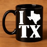 I Love Texas 11oz C Handle Ceramic Mug