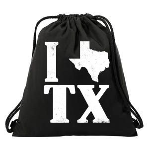 I Love Texas Drawstring Bag