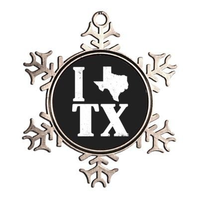 I Love Texas Metallic Star Ornament