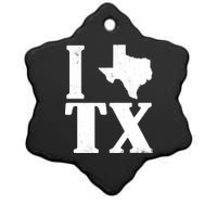 I Love Texas Ceramic Star Ornament