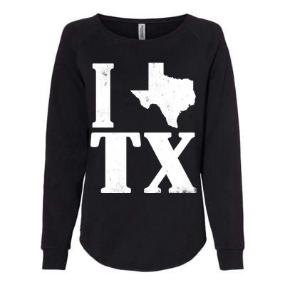 I Love Texas Womens California Wash Sweatshirt