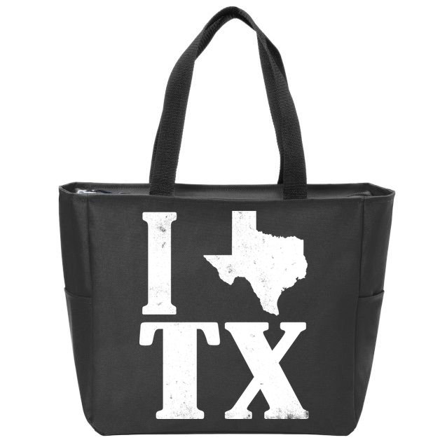 I Love Texas Zip Tote Bag