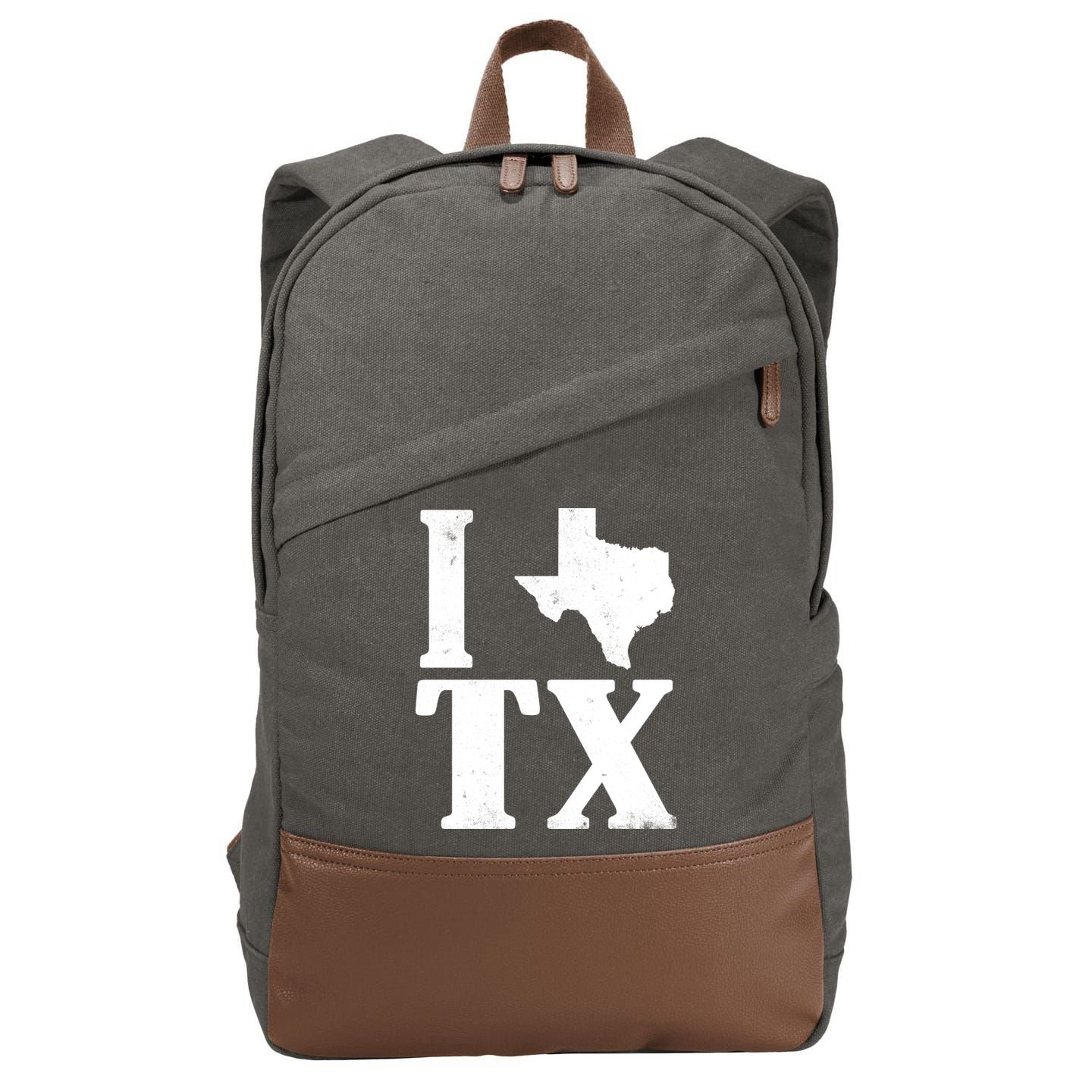 I Love Texas Cotton Canvas Backpack