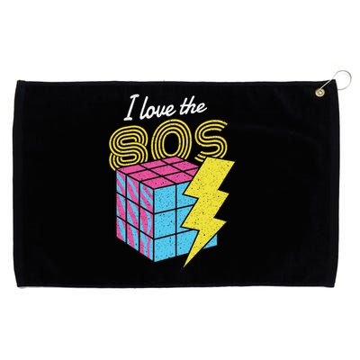 I Love The 80s Lightning Rubik Grommeted Golf Towel